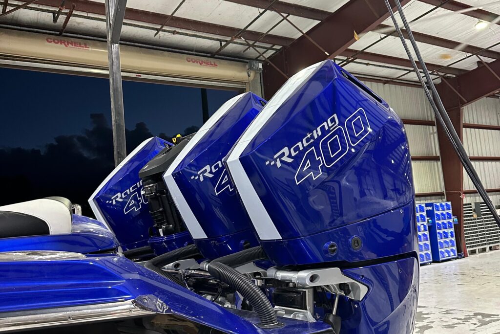 Quad Yamaha Racing 400 Outboards in Performance Boat Facility