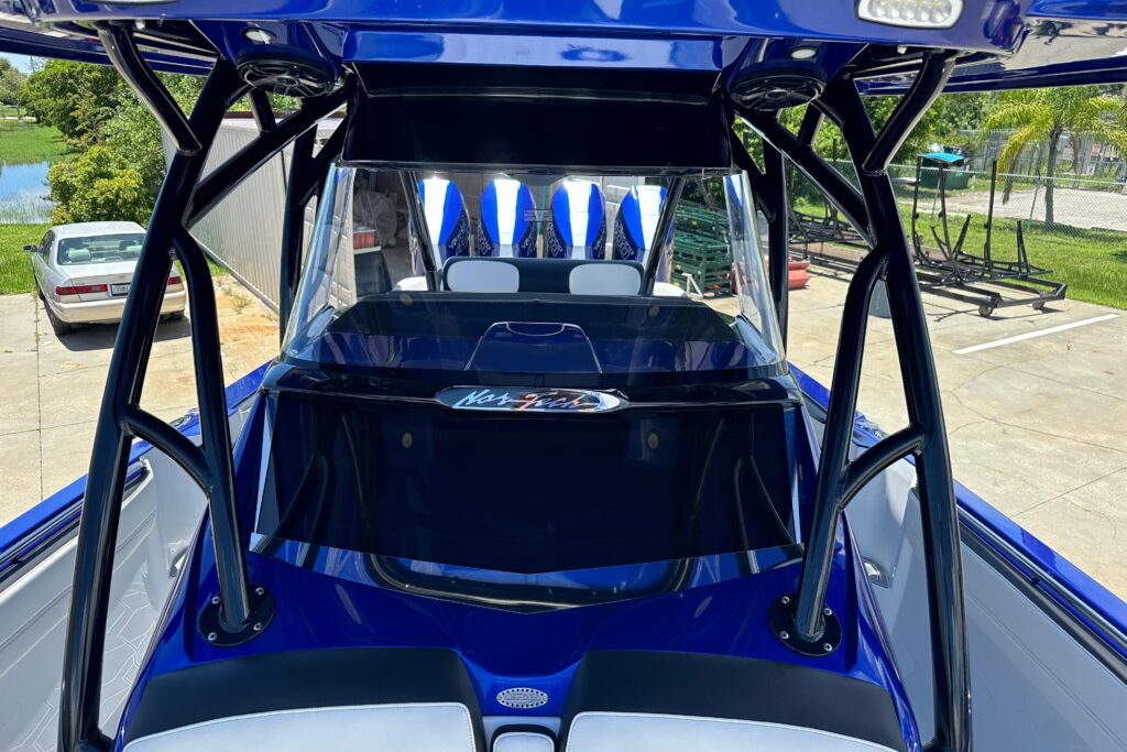 Offshore Center Console Helm with Hardtop and Windshield