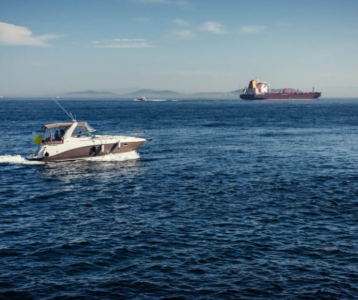 Luxury boat in the ocean